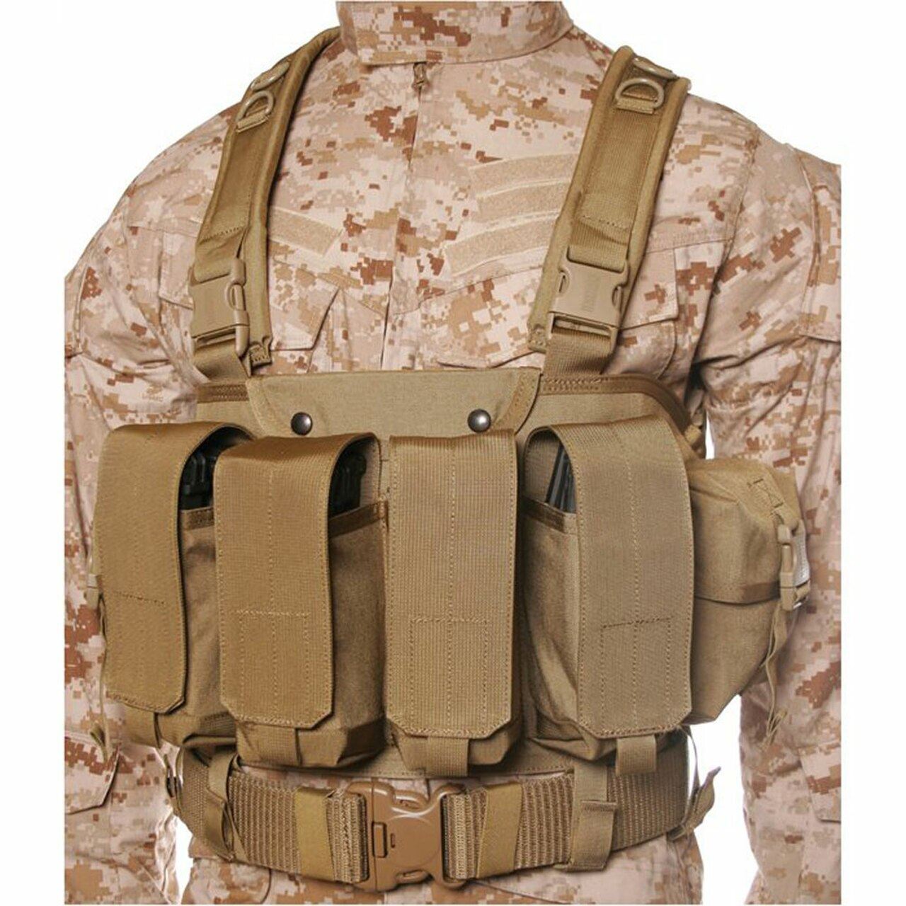 Blackhawk Commando Chest Harness - 4 Mag/ 2 Utility Pouches - Tan