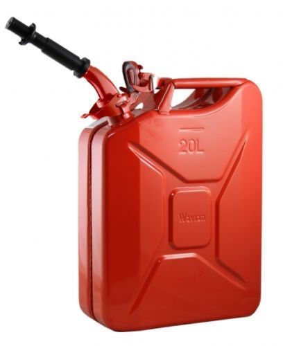 Wavian Steel Jerry Can & Spout - RED 20 Liter / 5 Gallon - #3009