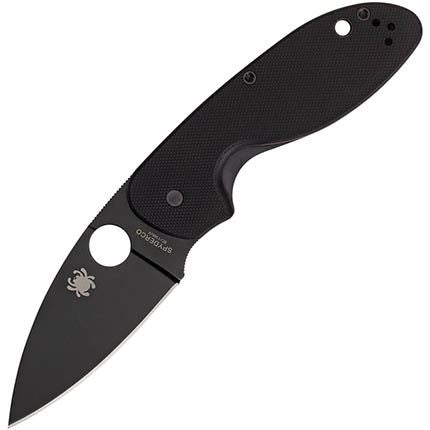 Spyderco Efficient 2.98" G-10 Plain Edge Knife - Black