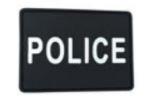 Police Square 2" x 3" PVC Patch - B&W