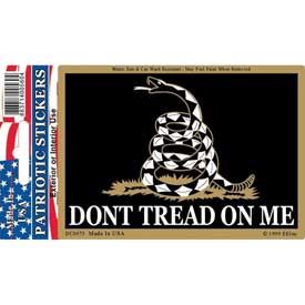 Don't Tread On Me Black Bumper Sticker 3"x4"
