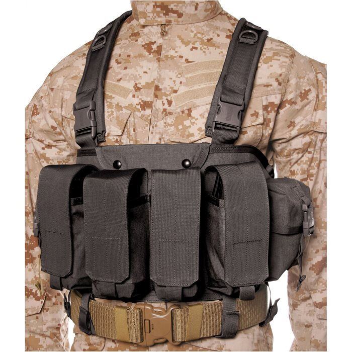 Blackhawk Commando Chest Harness - 4 Mag/ 2 Utility Pouches - Black
