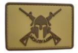Molon Labe Spartan with Two Rifles 2" x 3" PVC Patch - Coyote Brown