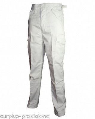 New Military Style Cargo Pants - White