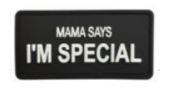 Mama Says I'm Special 2" x 3" PVC Patch - B&W