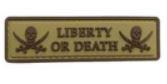 Liberty or Death Tab PVC Patch - Coyote Brown