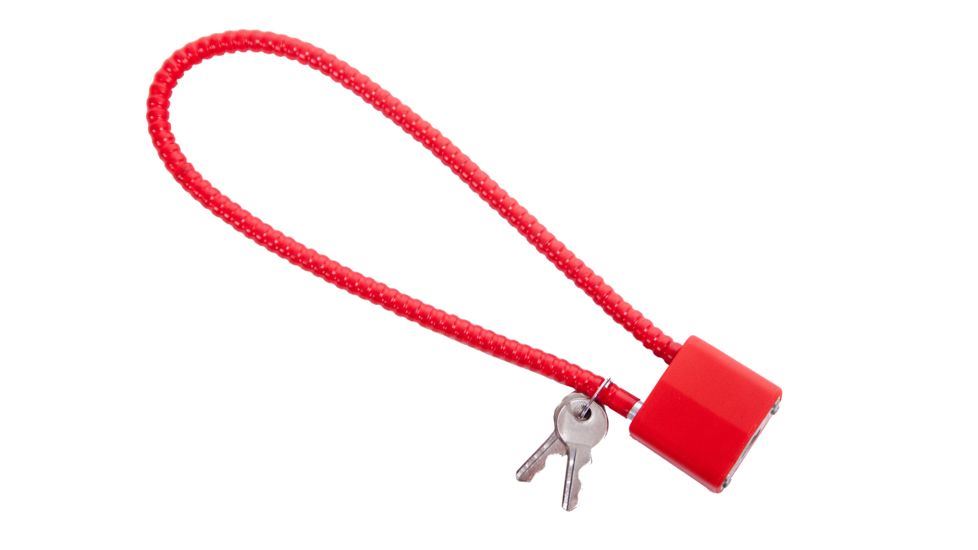Cable Lock with Keys - 15" steel - Red