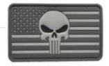 US Flag Punisher 2" x 3" PVC Patch - Gray