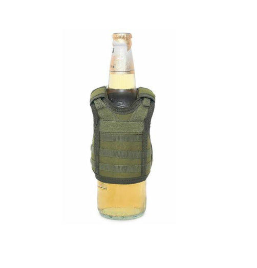 Tactical Beer Molle Vest Beverage Koozie OD Green