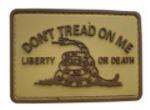 Don't Tread on Me, Liberty or Death 2" x 3" PVC Patch - Coyote Brown