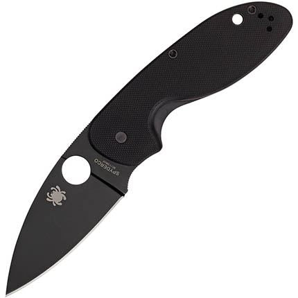 Spyderco Efficient 2.98" G-10 Plain Edge Knife -  Black