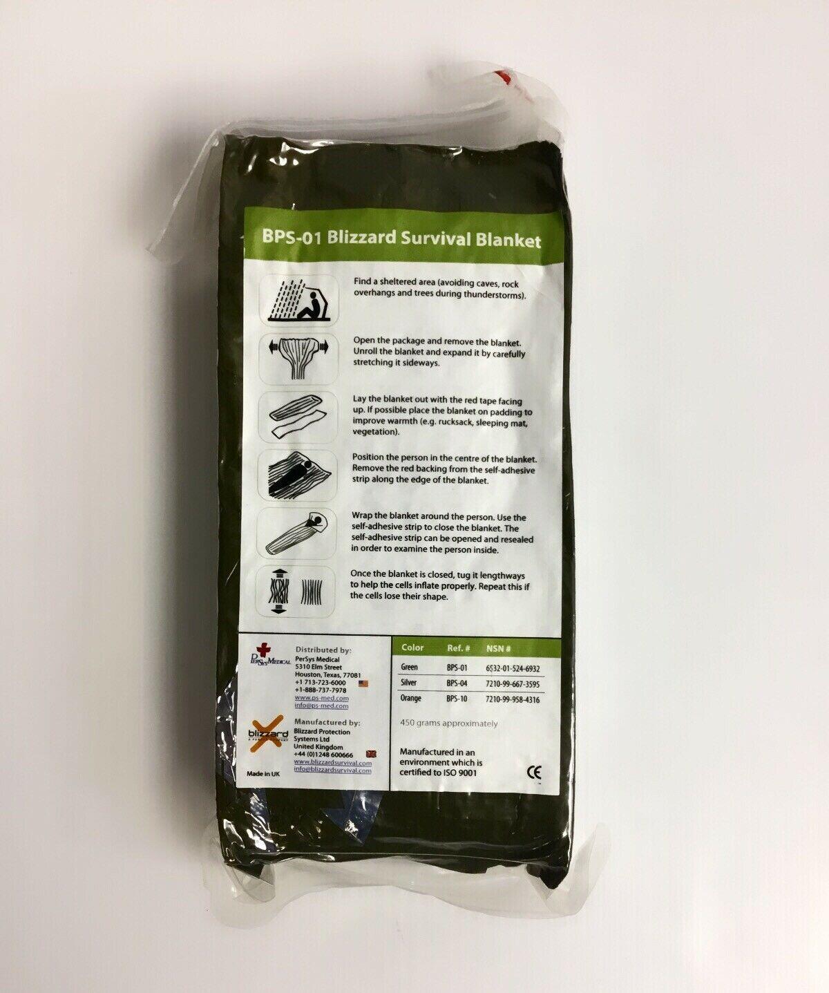 Blizzard Emergency Survival Blanket OD Green Extreme Cold Weather Brand New