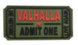 Valhalla Admit One 2" x 3" PVC Patch - OD