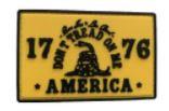 Don't Tread on Me America 1776 2" x 3" PVC Patch - Yellow