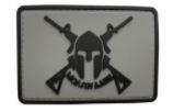 Molon Labe Spartan with Two Rifles 2" x 3" PVC Patch - Gray