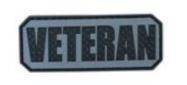 Veteran PVC Tab Patch - Black on gray