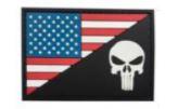 US Flag Punisher Black Eyes 2" x 3" PVC Patch - Full Color