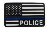 Police Blue Stripe 2" x 3" PVC Patch - Black & Blue
