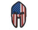 US Flag Spartan Helmet PVC Patch - Full Color