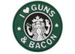 I Love Guns and Bacon Round PVC Patch - OD