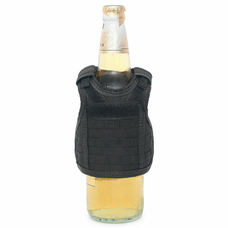 Tactical Beer Plate Carrier Koozie Molle Mini Vest with Patch Panel ( Choice of Colors )